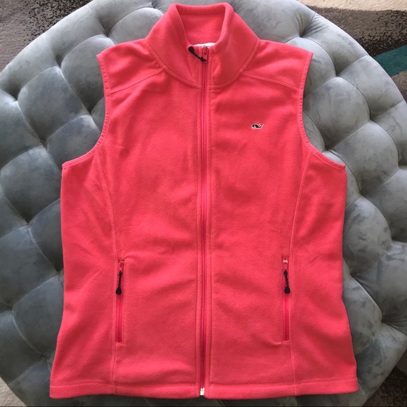 Pink Vineyard Vines Fleece Vest New Sz Medium! - Picture 1 of 6